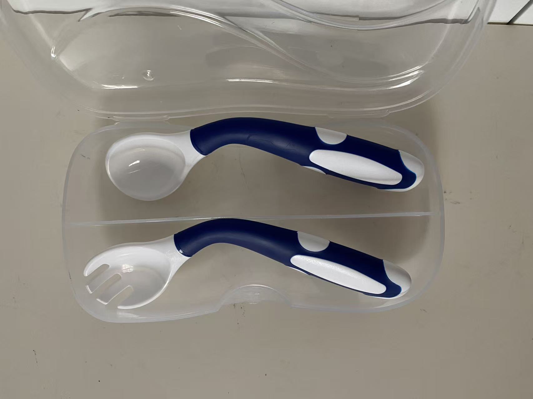 吃饭训练勺子叉子组合带收纳盒