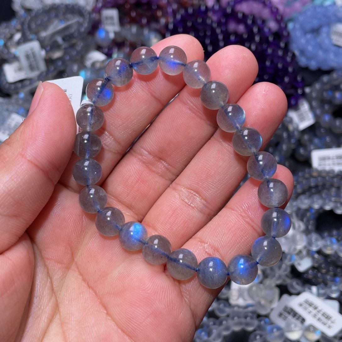 拉长石手链未镶嵌捡漏款拉长石手链9m