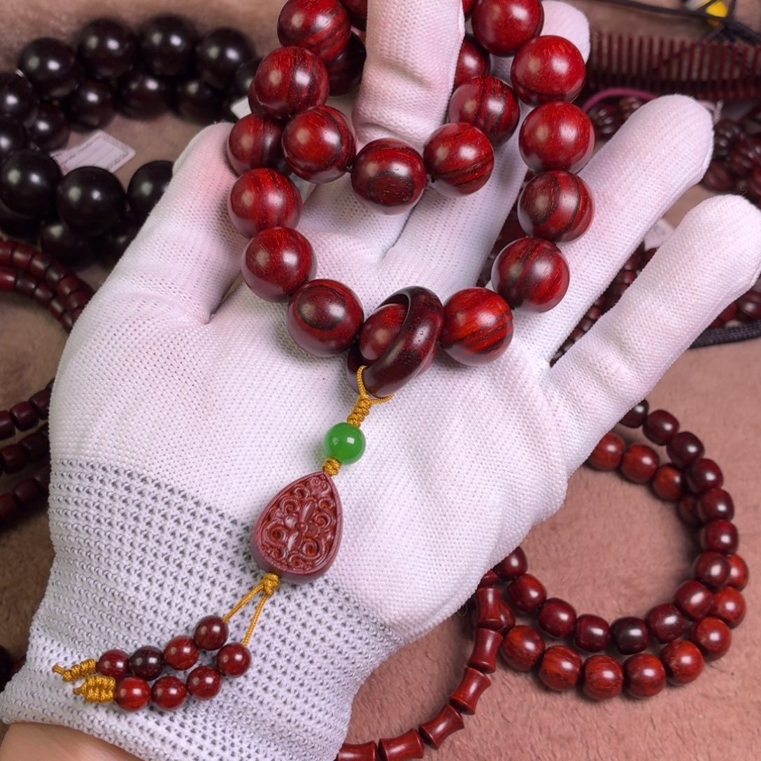 小叶紫檀手串/手链无胶无蜡15一线天手持