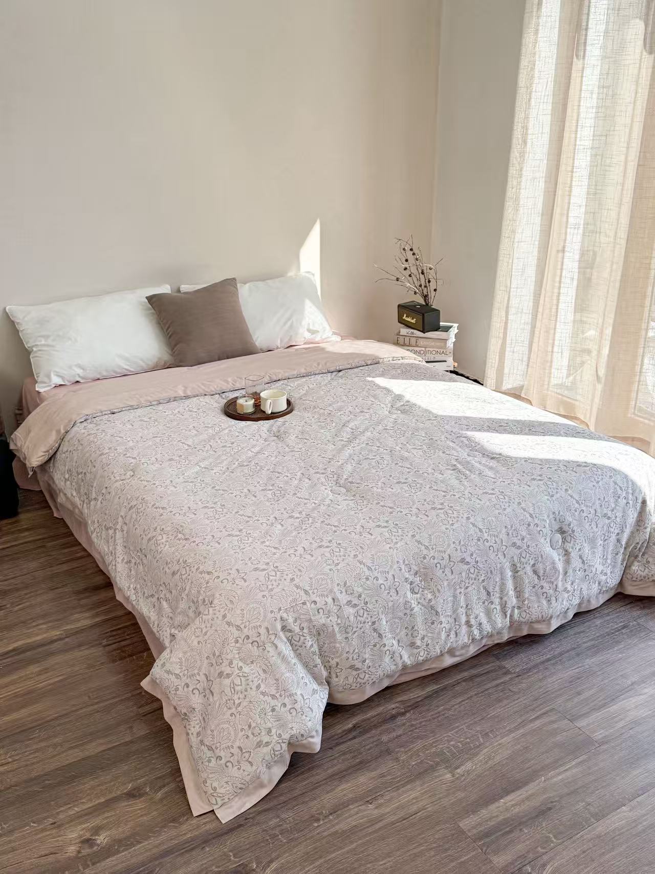 贡缎长绒棉80s色织提花双人被套200*230被罩 普利斯