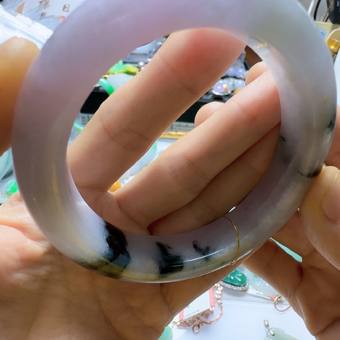 心***雨翡翠未镶嵌手镯翡翠460