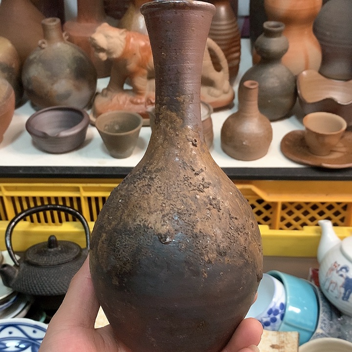 备前烧花瓶一个摆件
