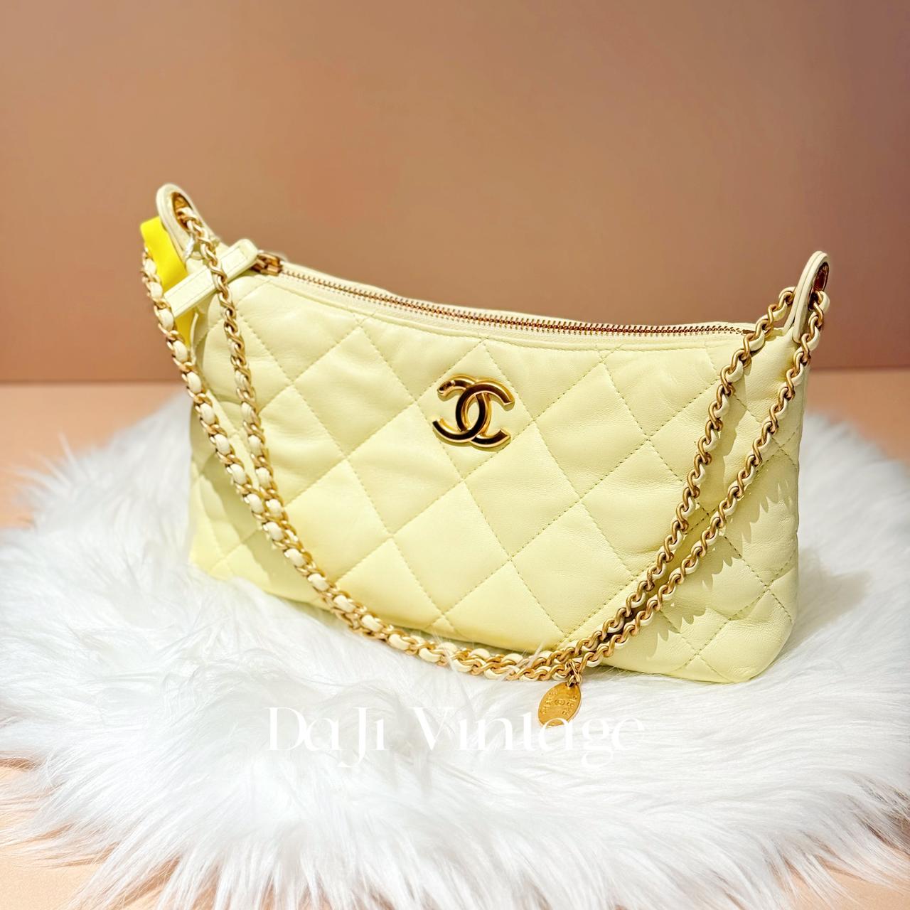 99新 Chanel/香奈儿 24期/大吉中古/香奈儿25S小鸡黄金币hobo小号