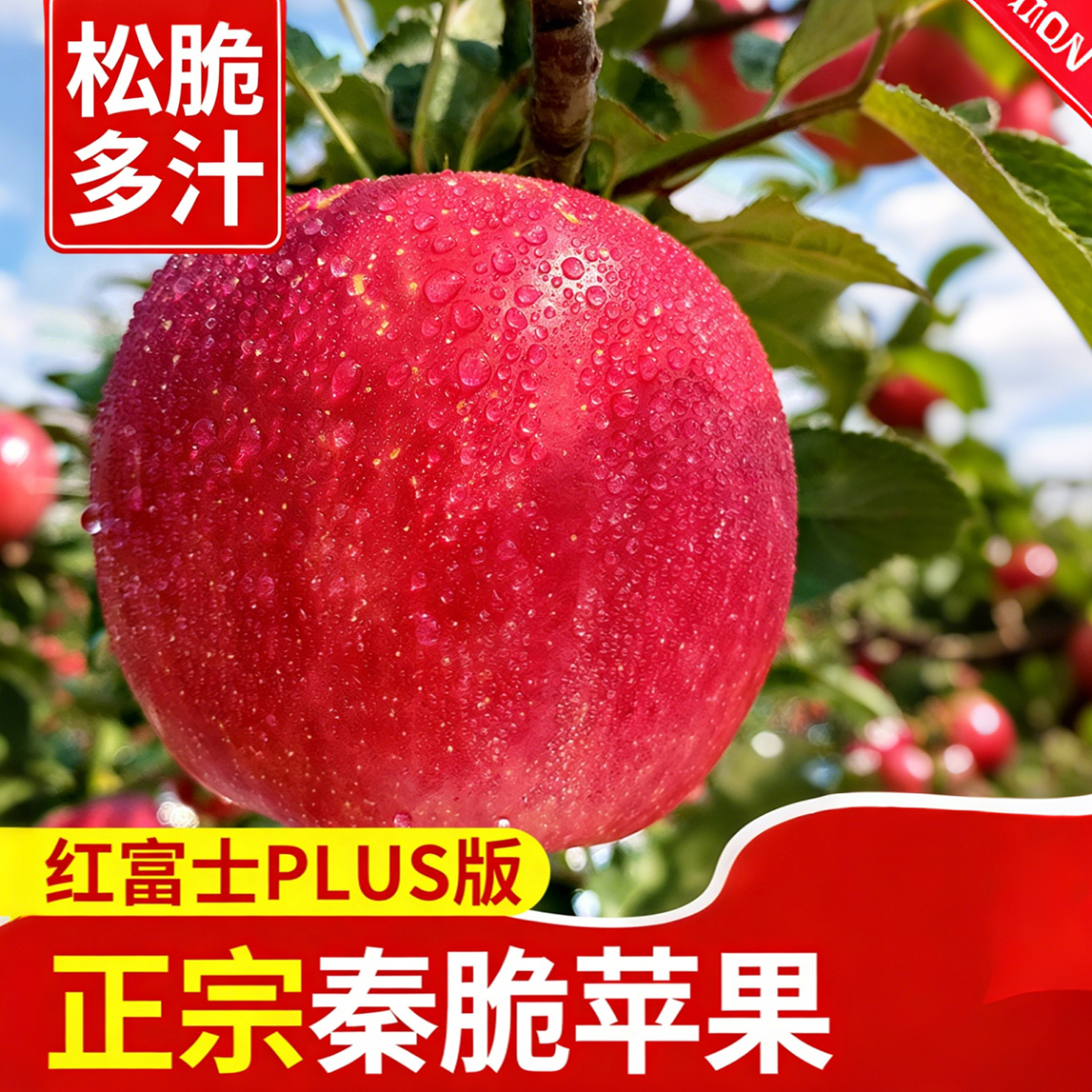 正宗秦脆苹果陕西瑞雪红富士新鲜水果高端礼盒纯甜嘎嘣脆多汁
