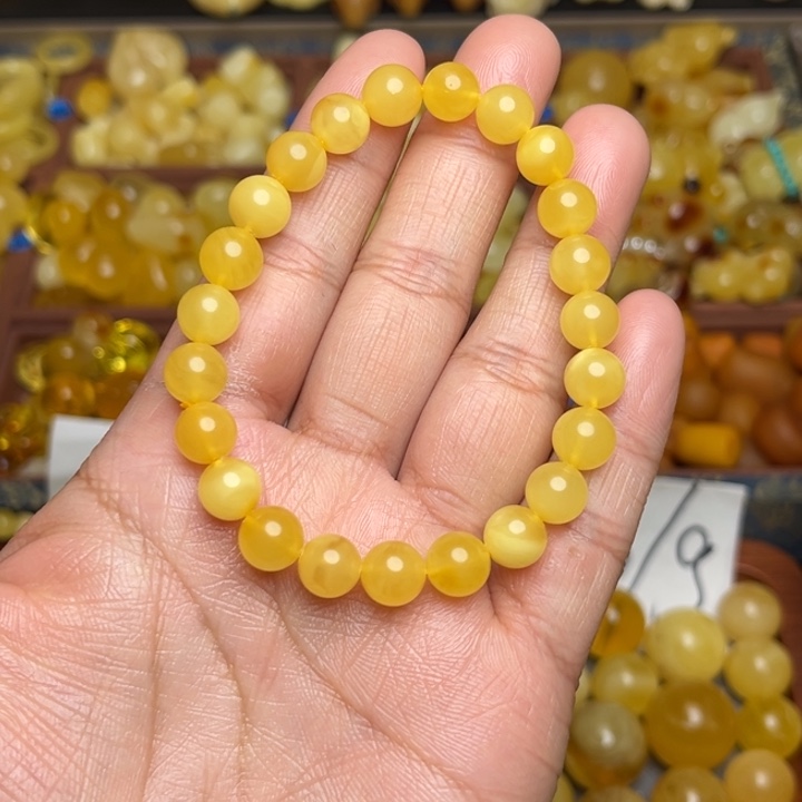 橙***子蜜蜡未镶嵌珠宝奇石天然蜜蜡手串