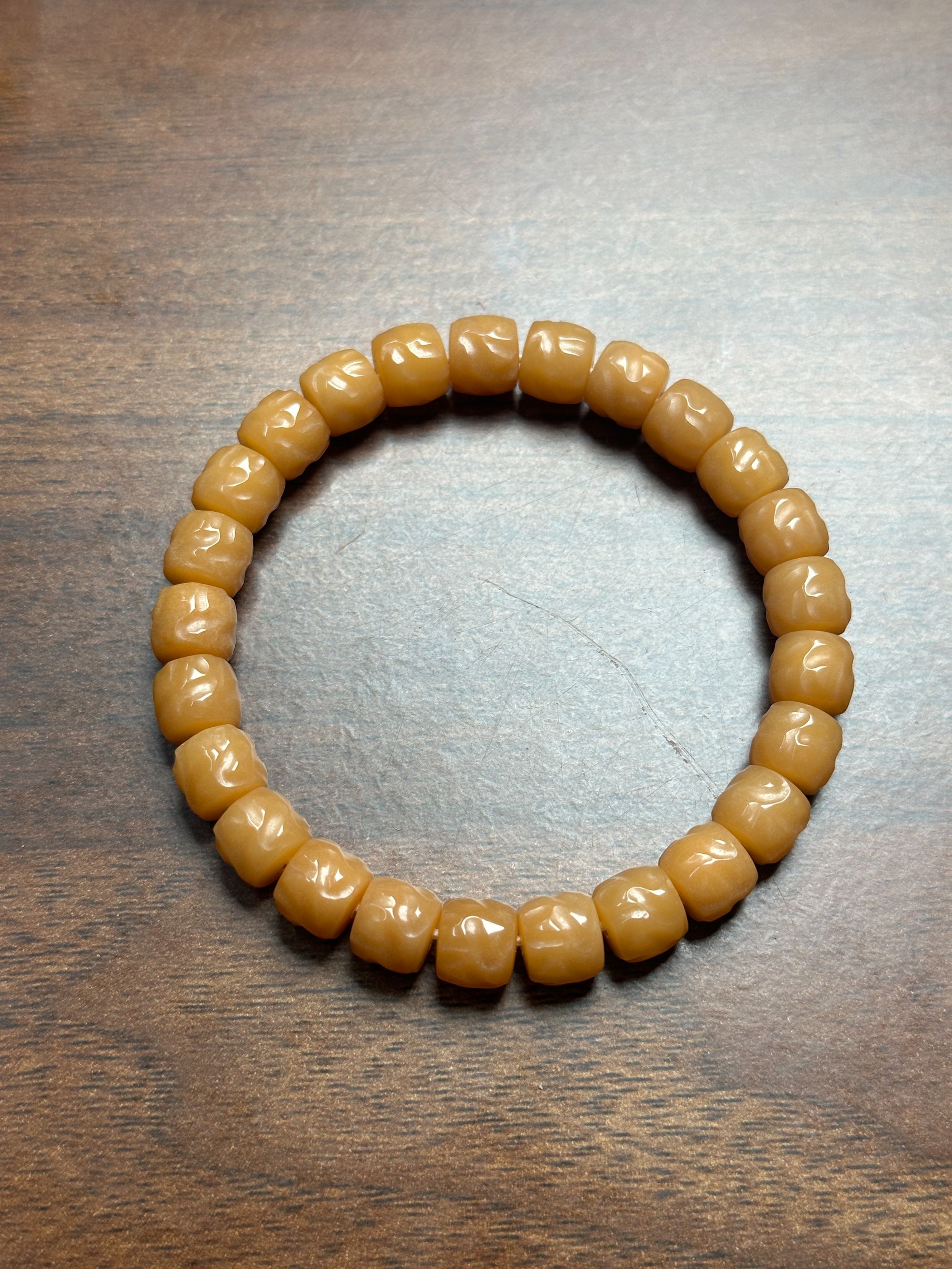 【海南菩提】玉化料类似龙脊纯手工风刃手串