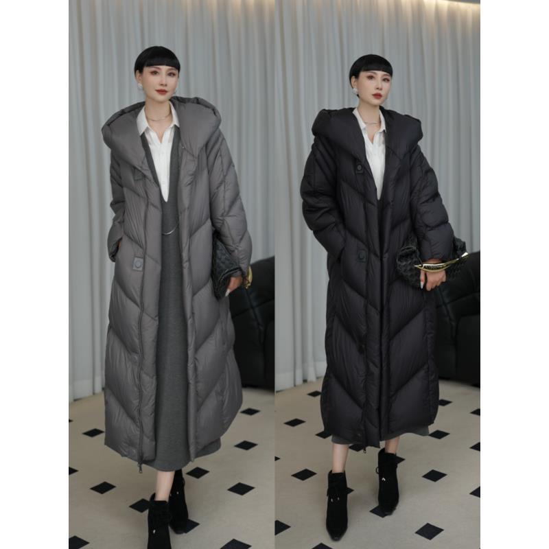 舒芙蕾-云朵鹅绒服时尚气质宽松版长款外套H44YG0092