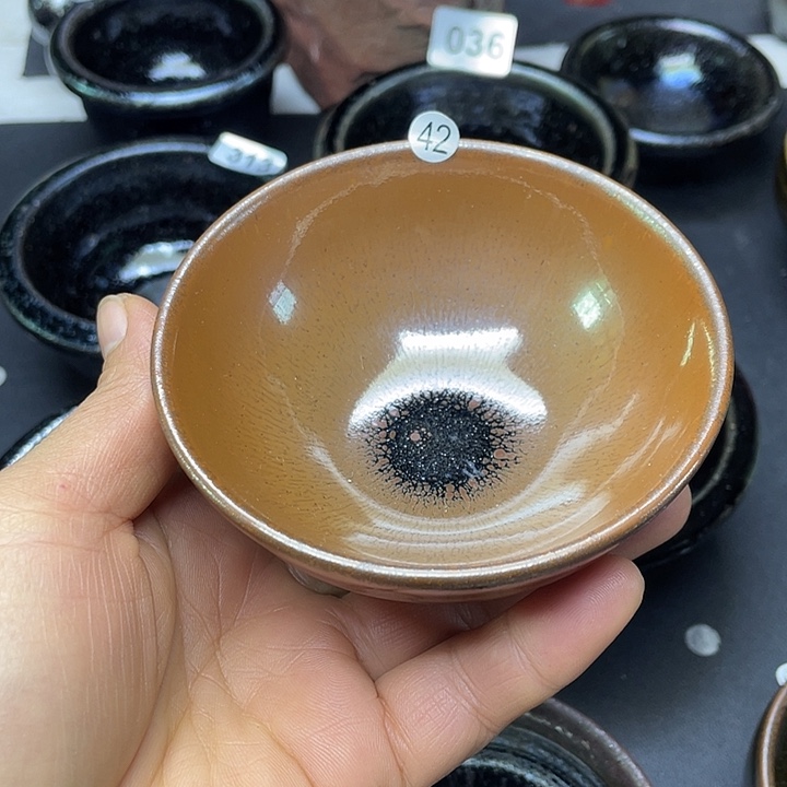 茶盏柴烧柿红红运到家42