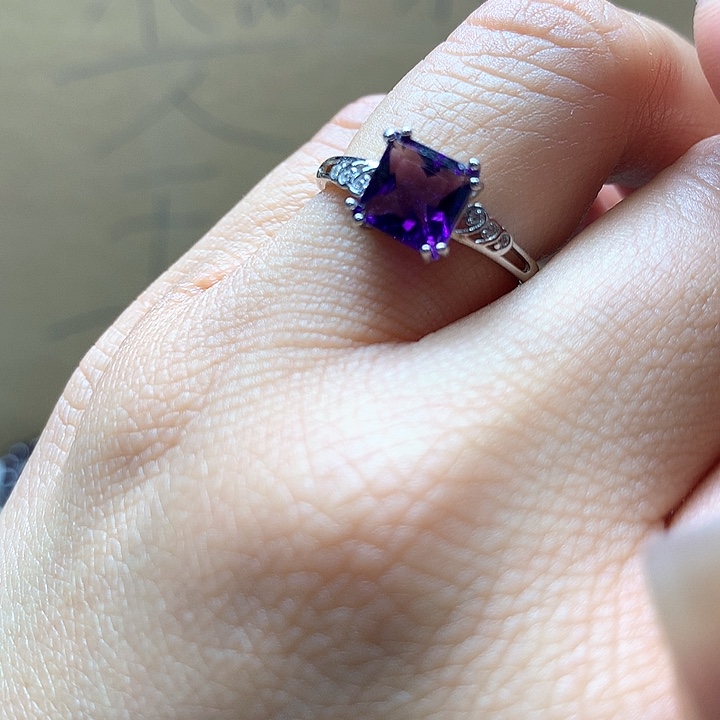 水晶水晶戒指银S925镶嵌