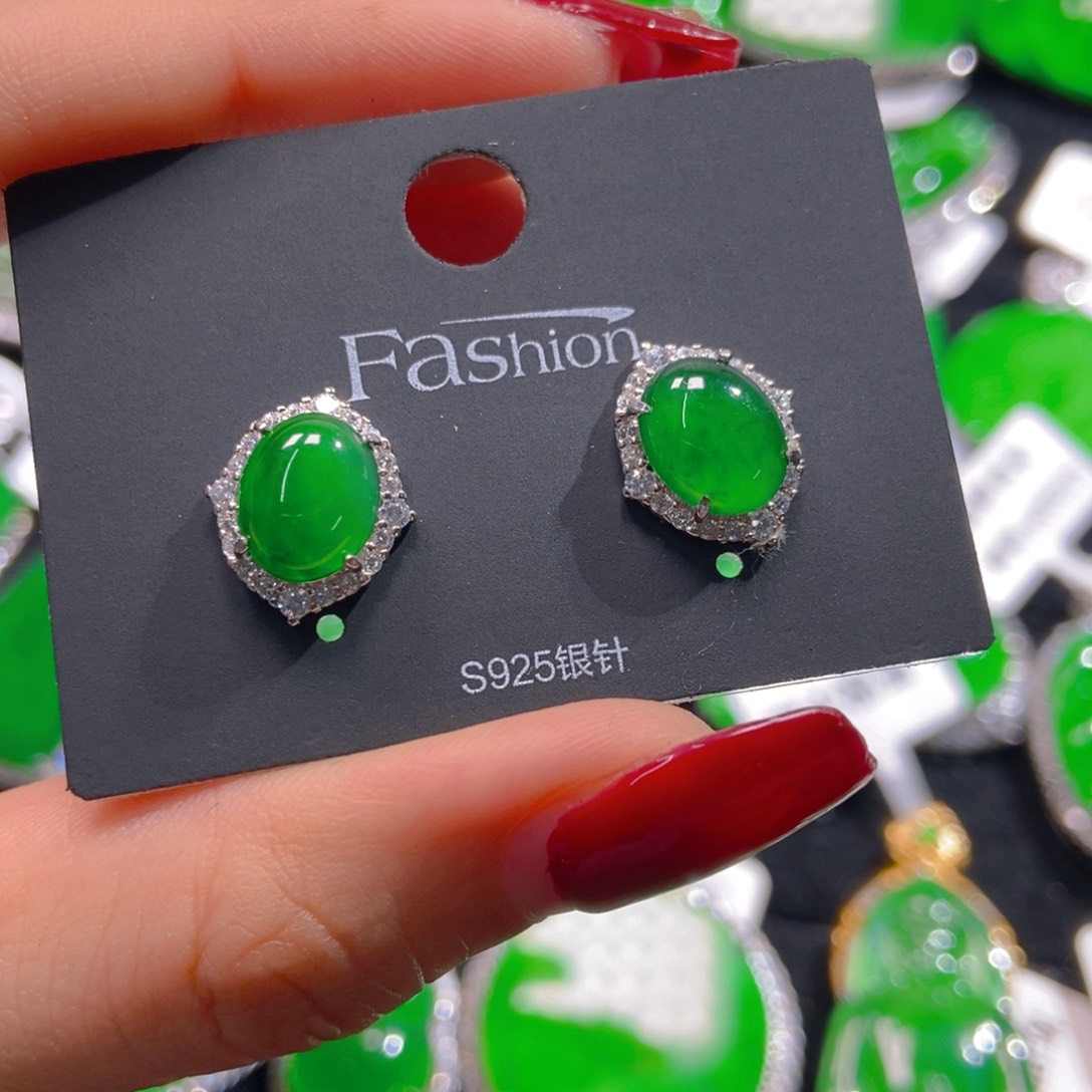 翡翠吊坠(不含链)银S925镶嵌