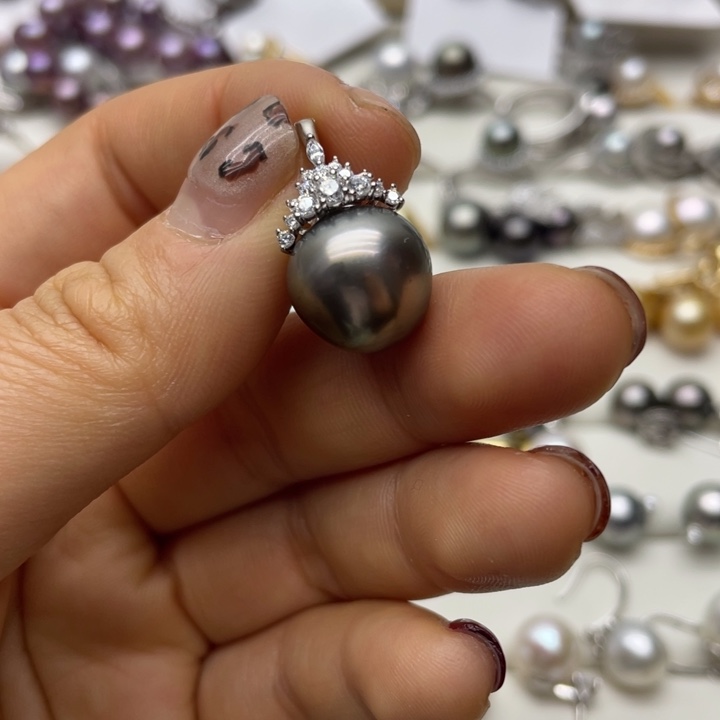 海水珍珠吊坠(不含链)银S925镶嵌