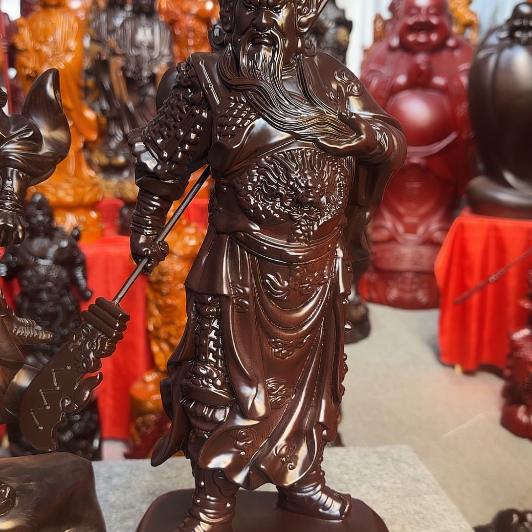 木九*48公分黑檀木横刀关二爷