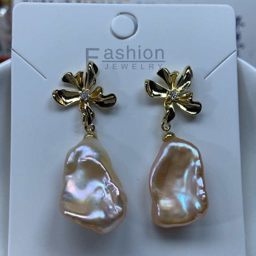 淡水珍珠耳环合金特价581