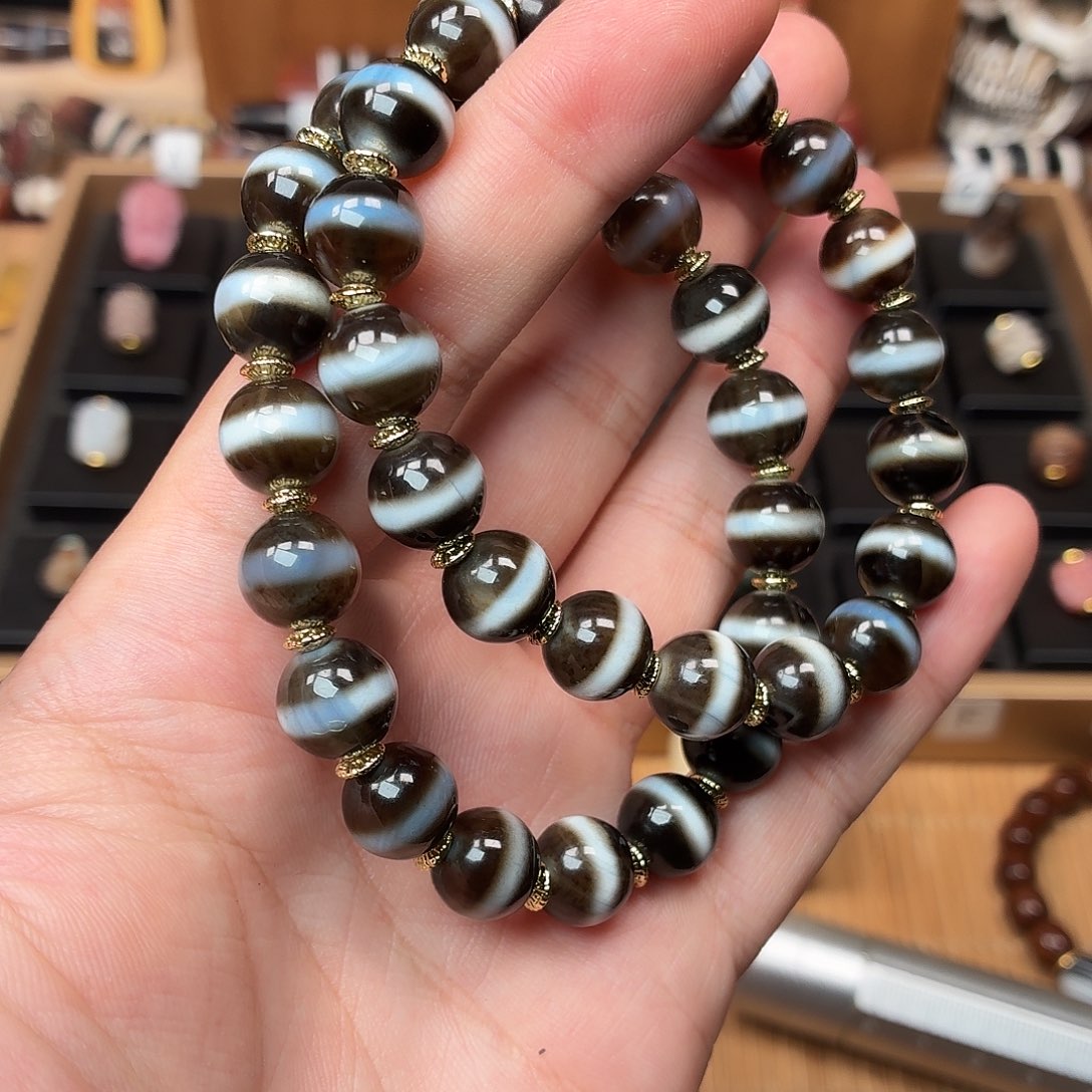 玛瑙/玉髓未镶嵌配珠圆珠一线