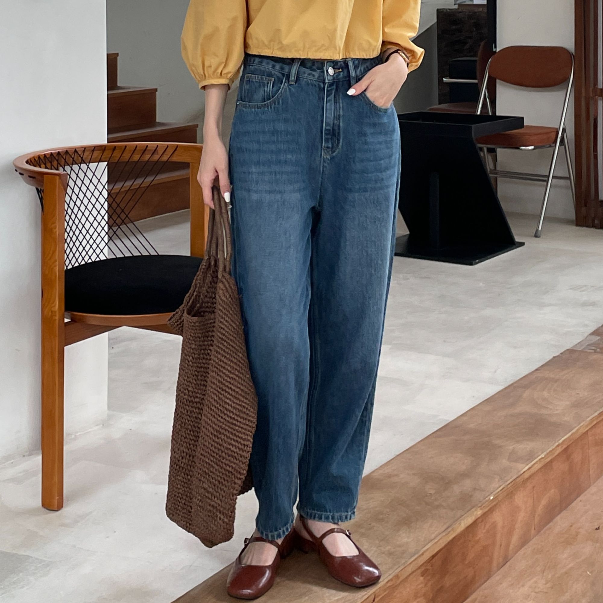 十三行~九分100棉韩版福秒牛仔裤#35726S