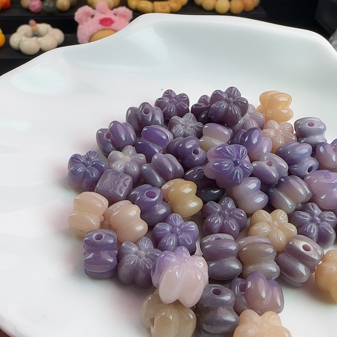 菩提根/象牙果吊坠卡12紫气东来五瓣花20颗➕10备珠