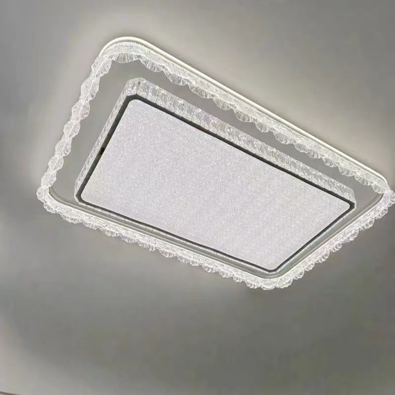 新款现代简约洋气时尚开口笑客厅吸顶灯透明长方形家用大气客厅灯