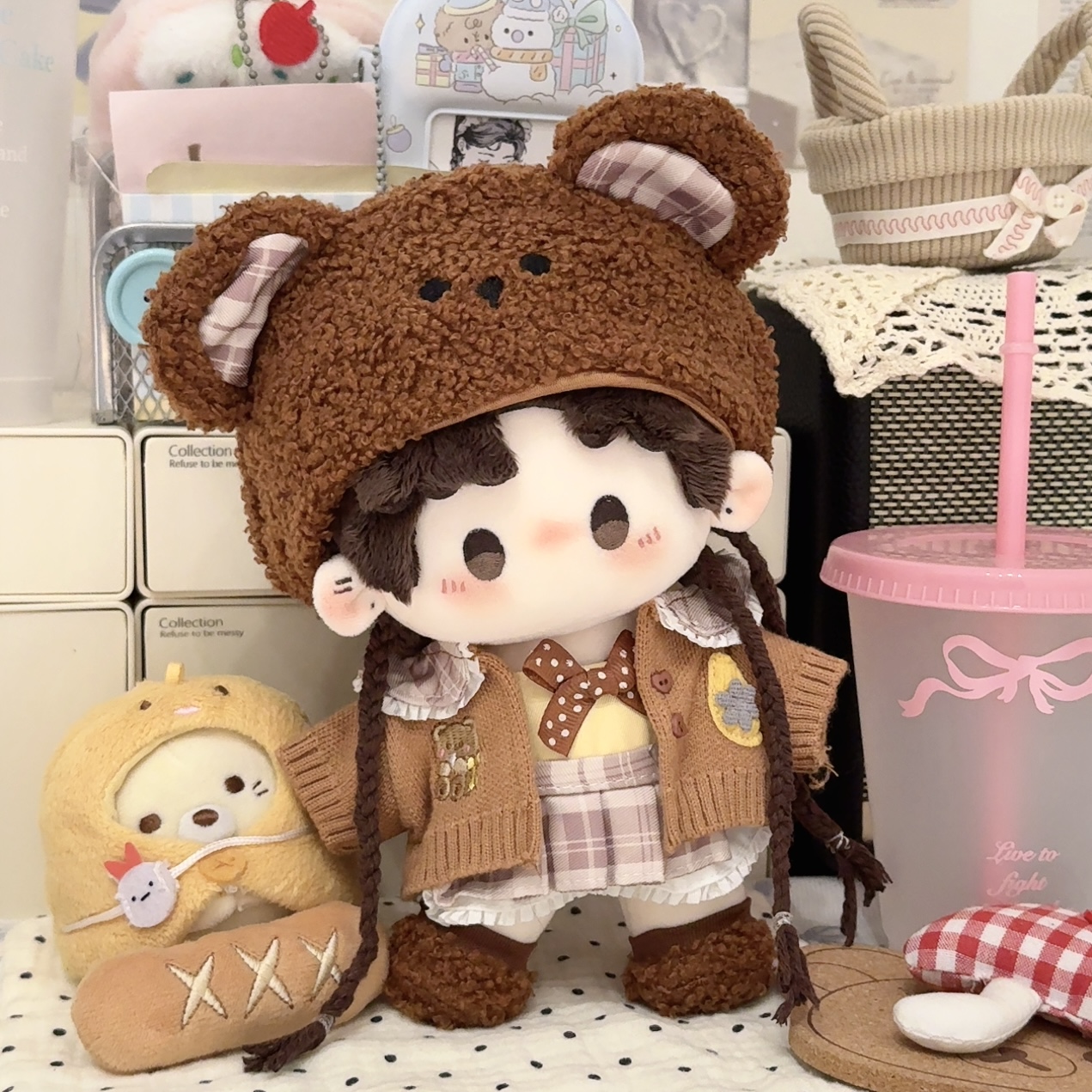 【男娃可穿】20cm娃衣服20cm棉花娃娃衣服一番赏百星瑞板栗牛仔玩具