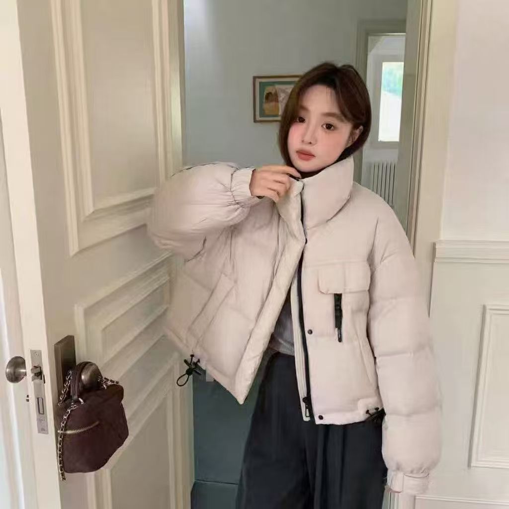 泡芙棉服女2025秋冬新短款韩版立领小个子时尚加厚棉袄外套