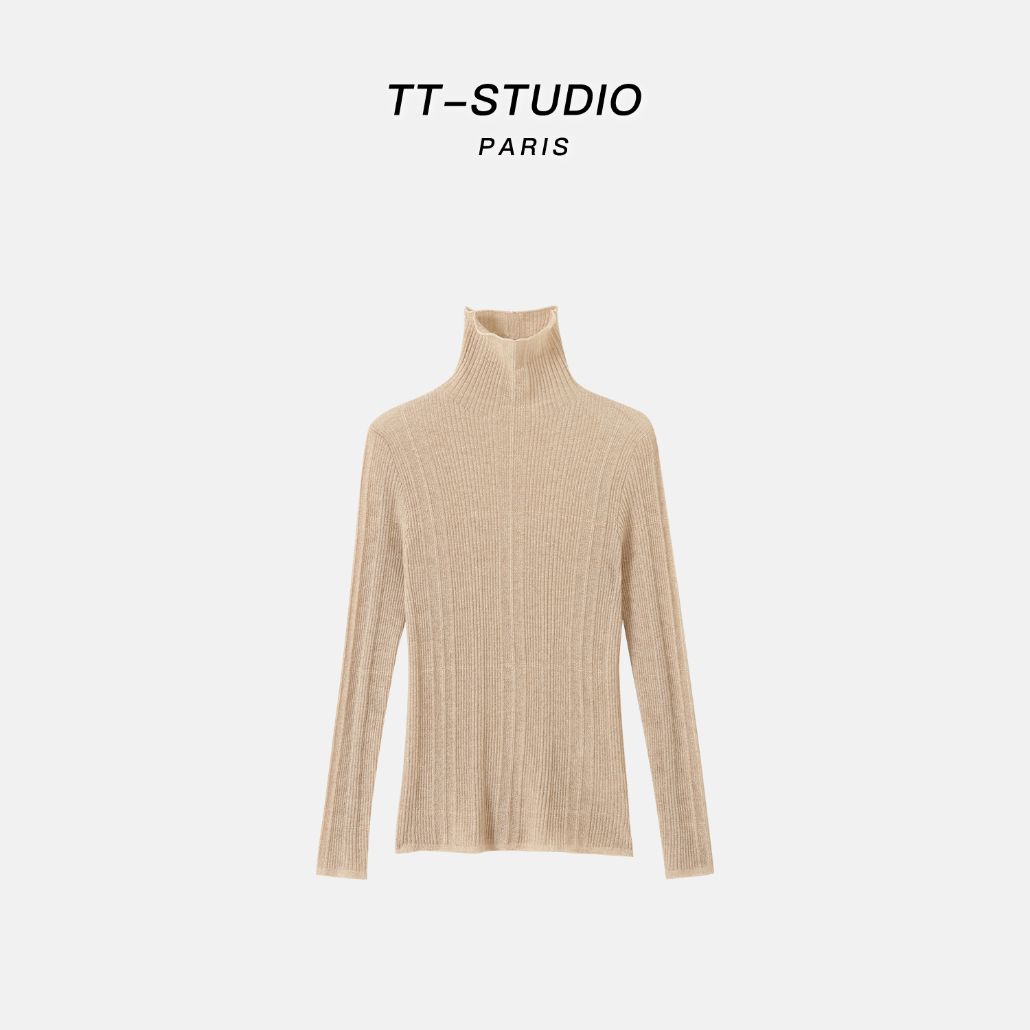 【亲肤感】100%山羊绒衫无缝一体高领内搭针织衫毛衣女-BSQ6027