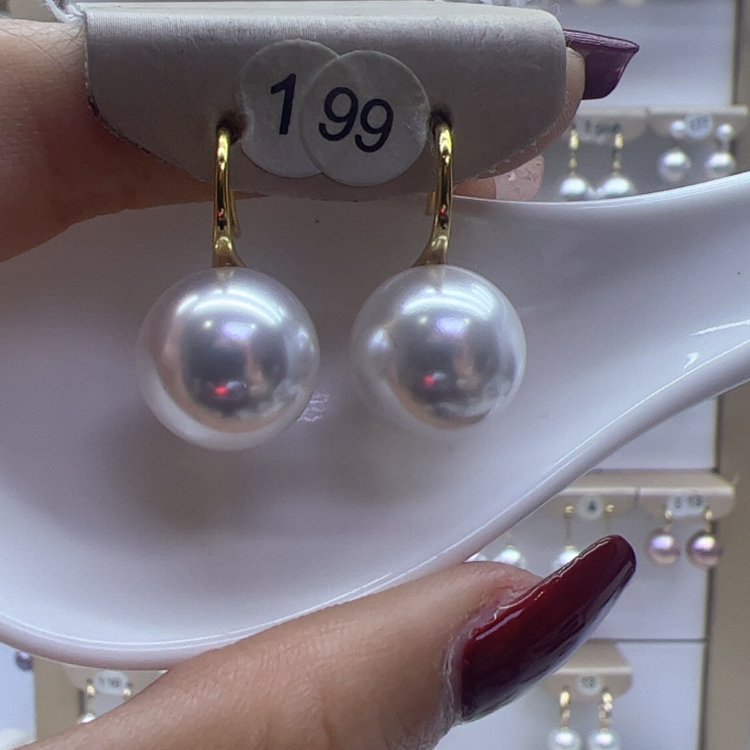 淡水珍珠耳饰18K金镶嵌