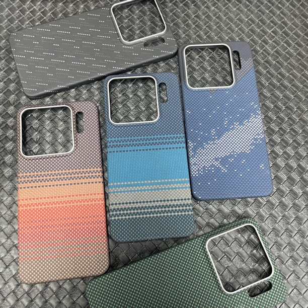 适用小米15spro手机壳超薄凯夫拉芳纶纤维微瑕