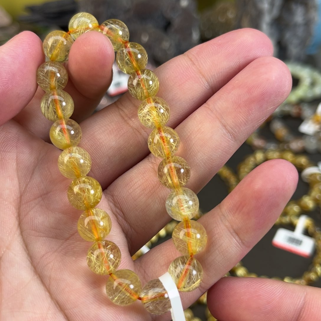 水晶手串未镶嵌金发晶