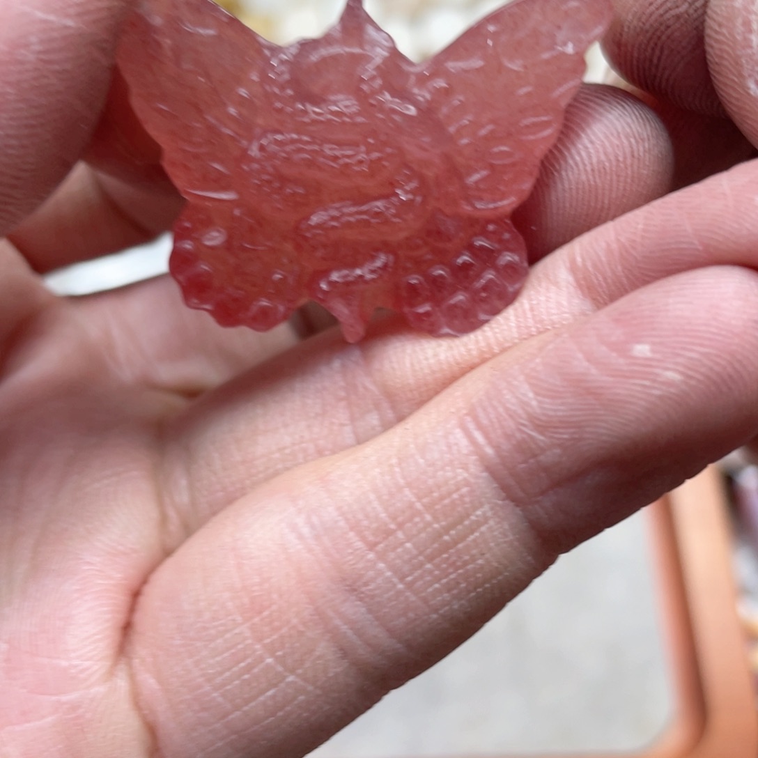 玛瑙/玉髓合金珠宝半成品一个40mm草莓晶蛇吊坠