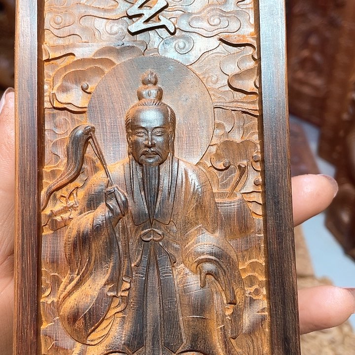 非洲紫檀（红花梨）丹**莲大号双面
