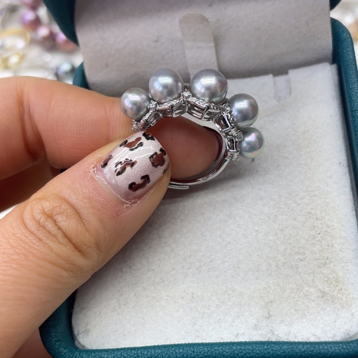 海水珍珠戒指银S925镶嵌