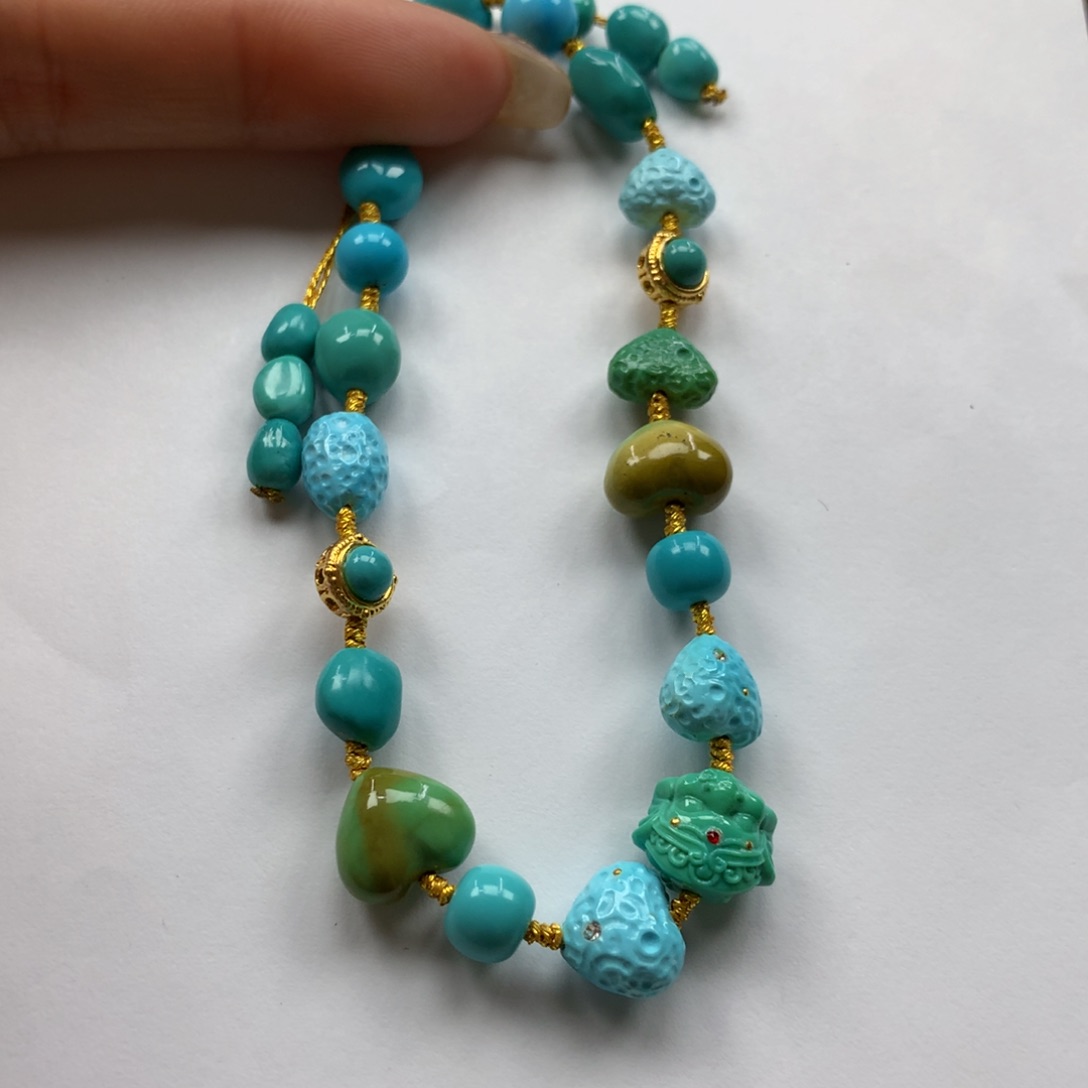 绿松石单圈18K金镶嵌