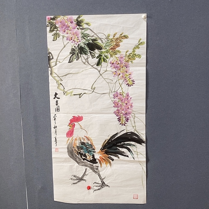 国画50/100段莲军手绘画芯