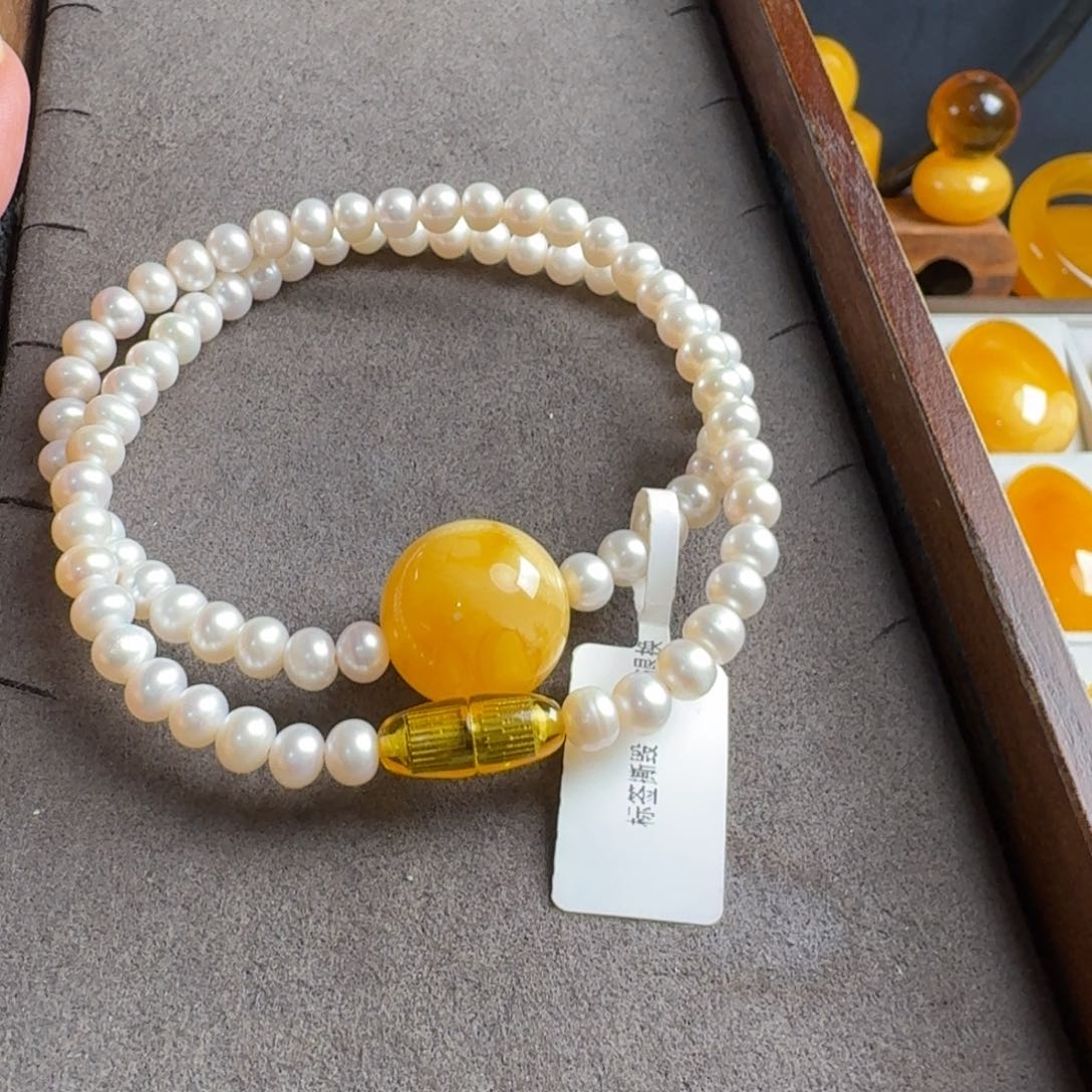 蜜蜡毛衣链未镶嵌