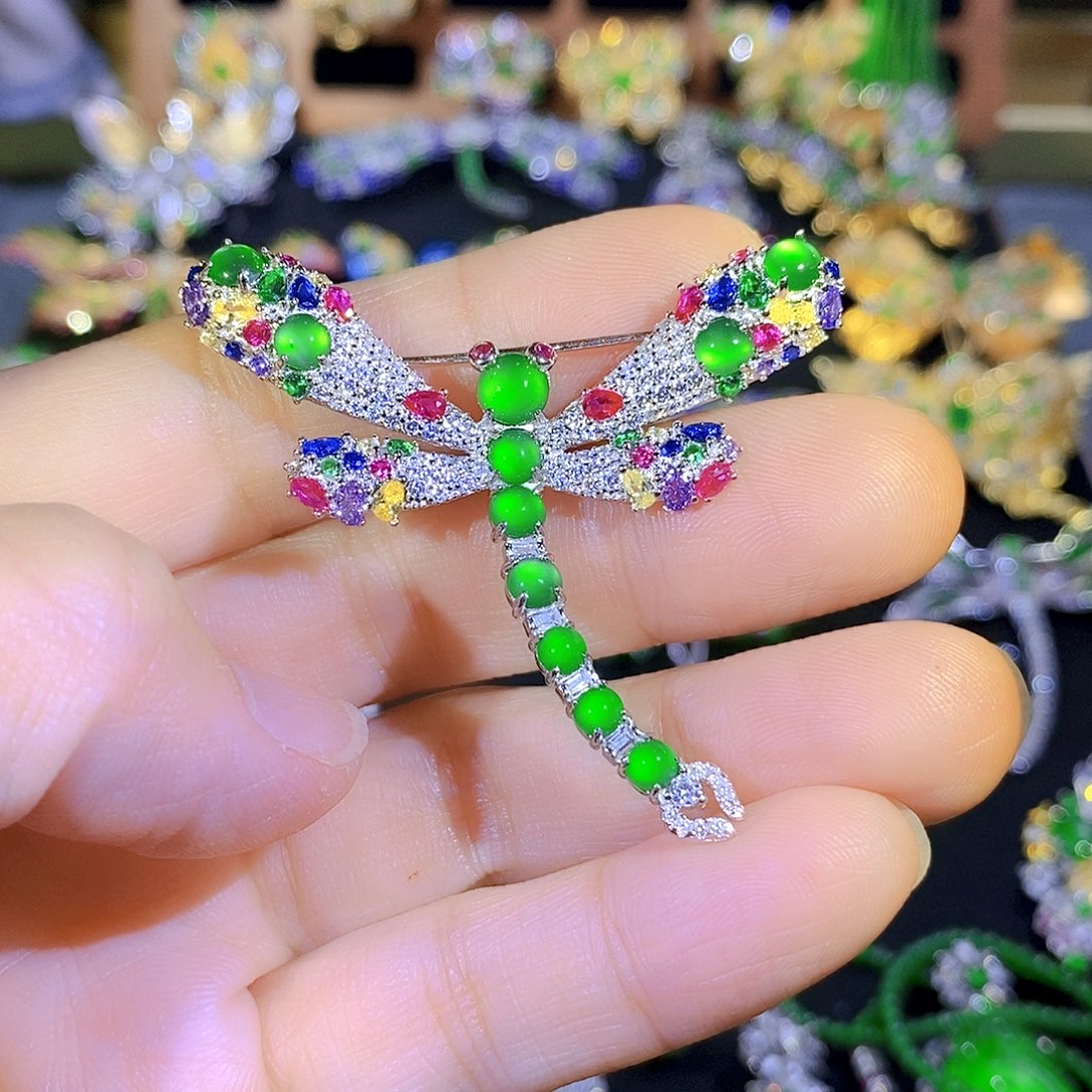 吊坠(不含链)银S925镶嵌翡翠