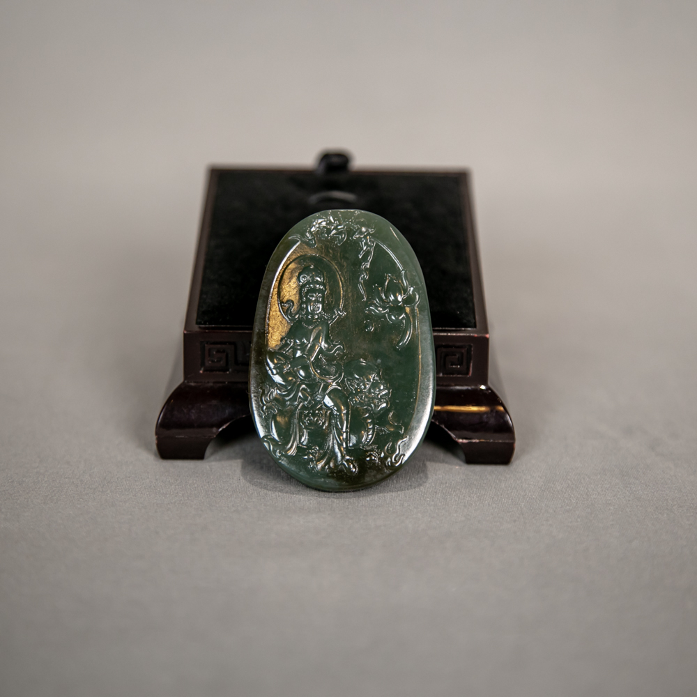 和田玉碧玉雕刻吊坠B28269