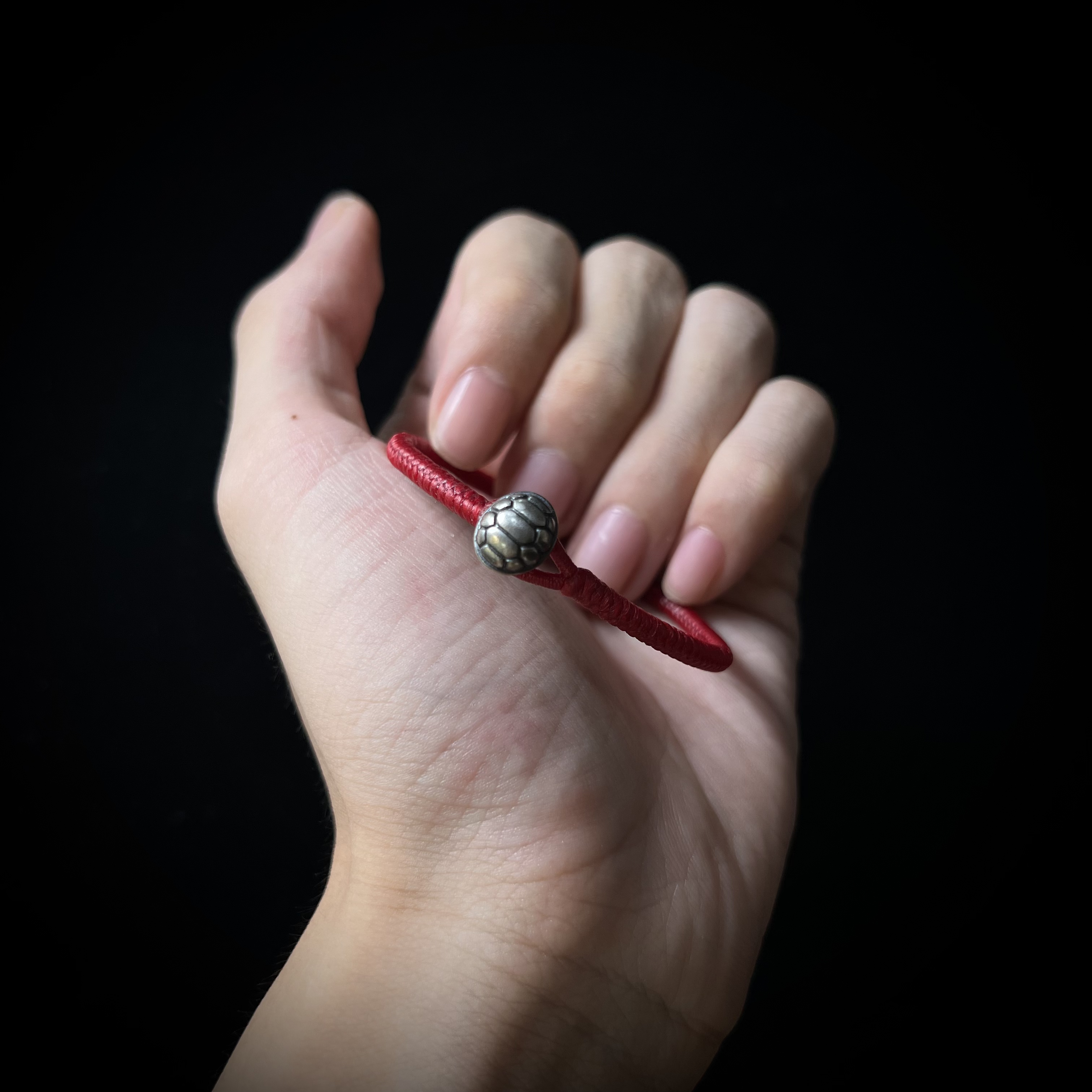 925银布艺手链 （富甲一方）高光蜡线金刚结红绳手链