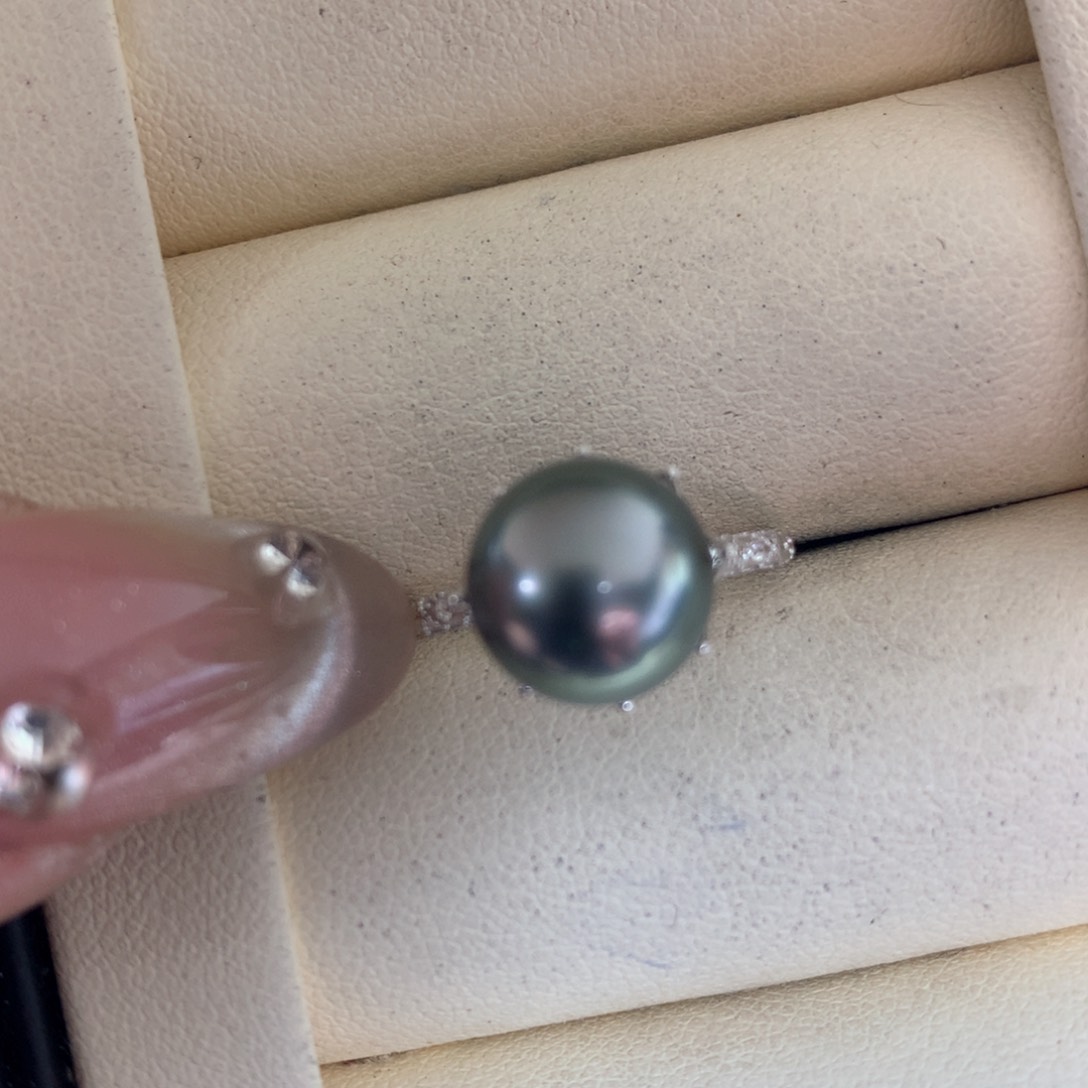 海水珍珠戒指18K金镶嵌