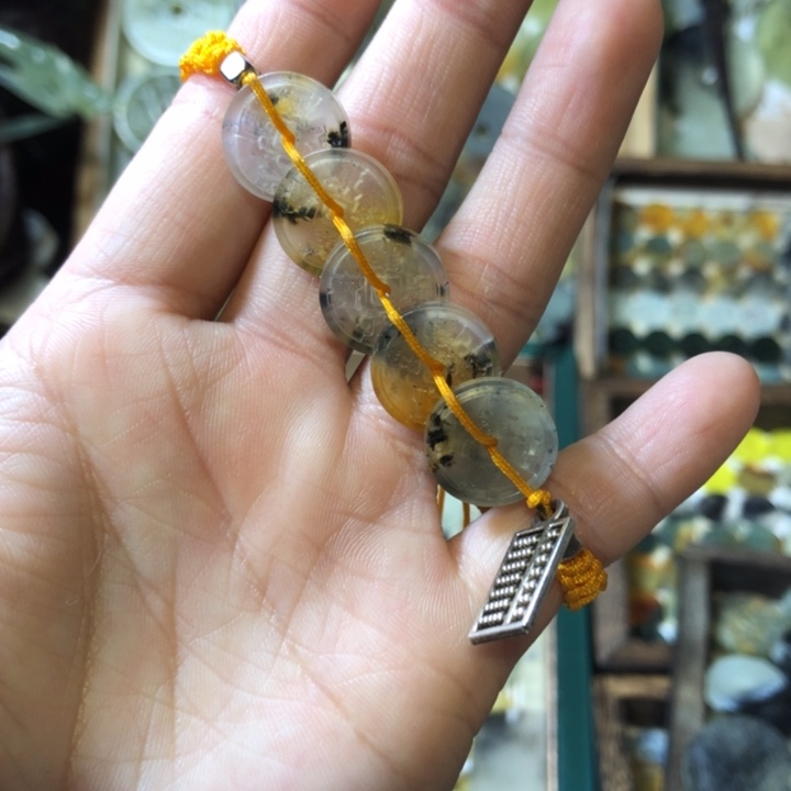 岫玉岫玉五帝钱手链未镶嵌