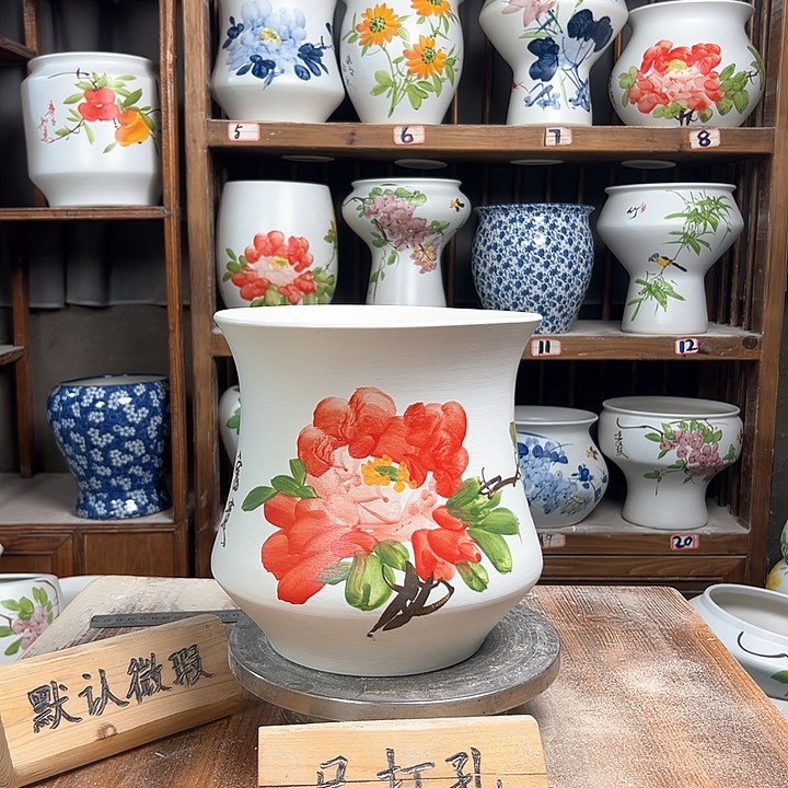 摆件小蛮腰红牡丹新款新款陶瓷