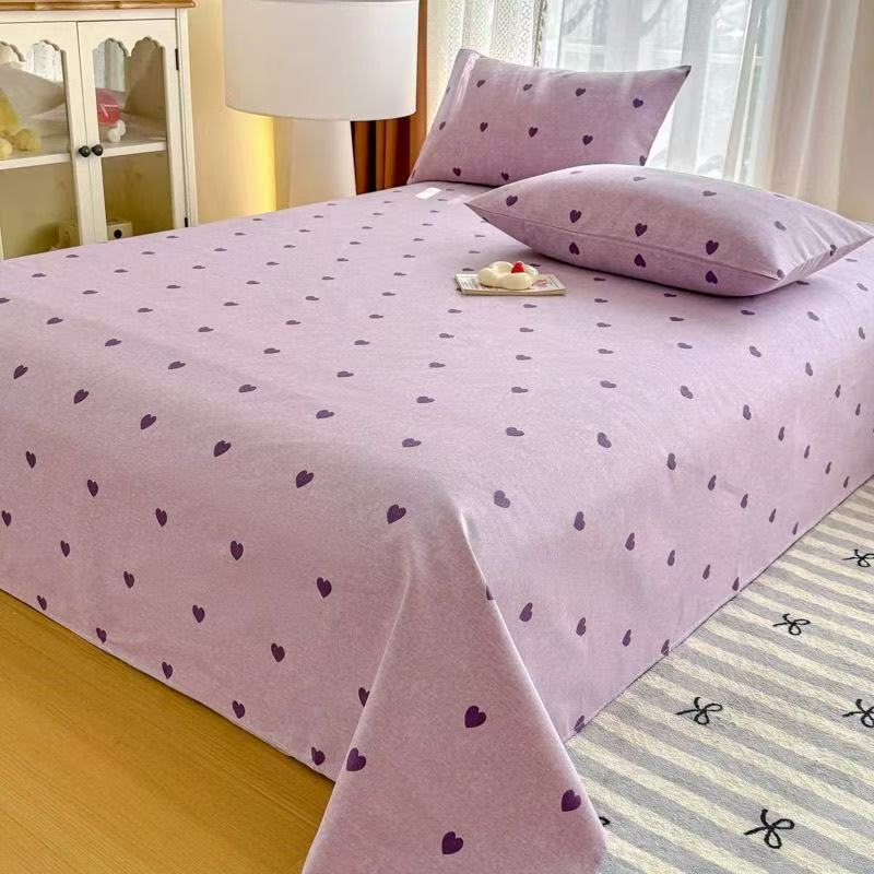 断码【心雅梦】细沙原棉老粗布2.3*2.4米双人床单 吸汗透气软凉席