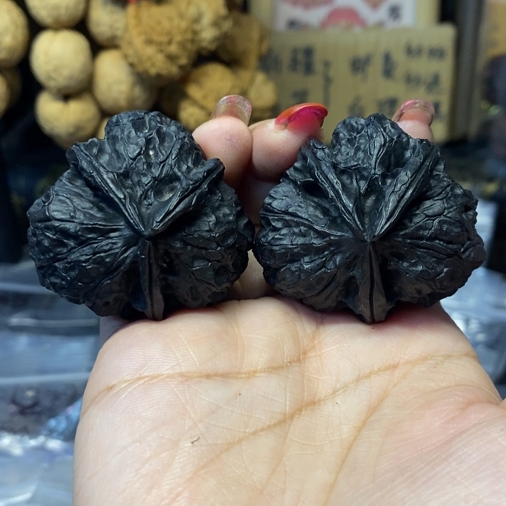 吊坠文玩核桃65盘龙玉凤三棱