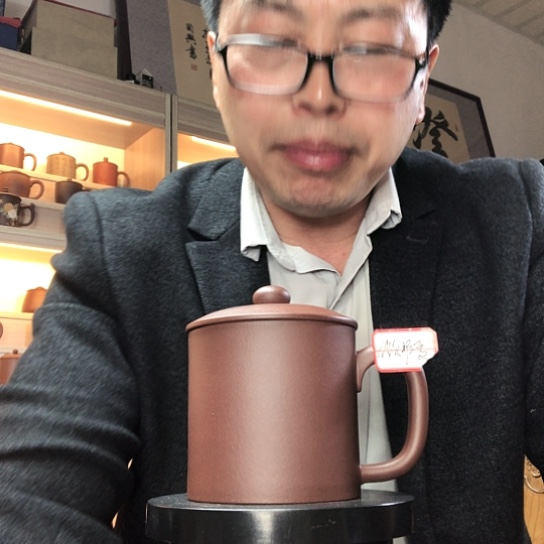 茶杯底槽青微瑕杯容量420