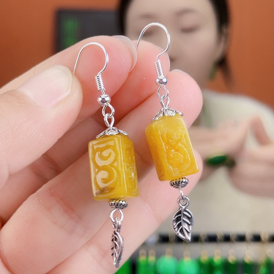 翡翠未镶嵌耳饰饰品