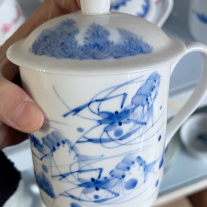 杯手绘微瑕办公杯一个