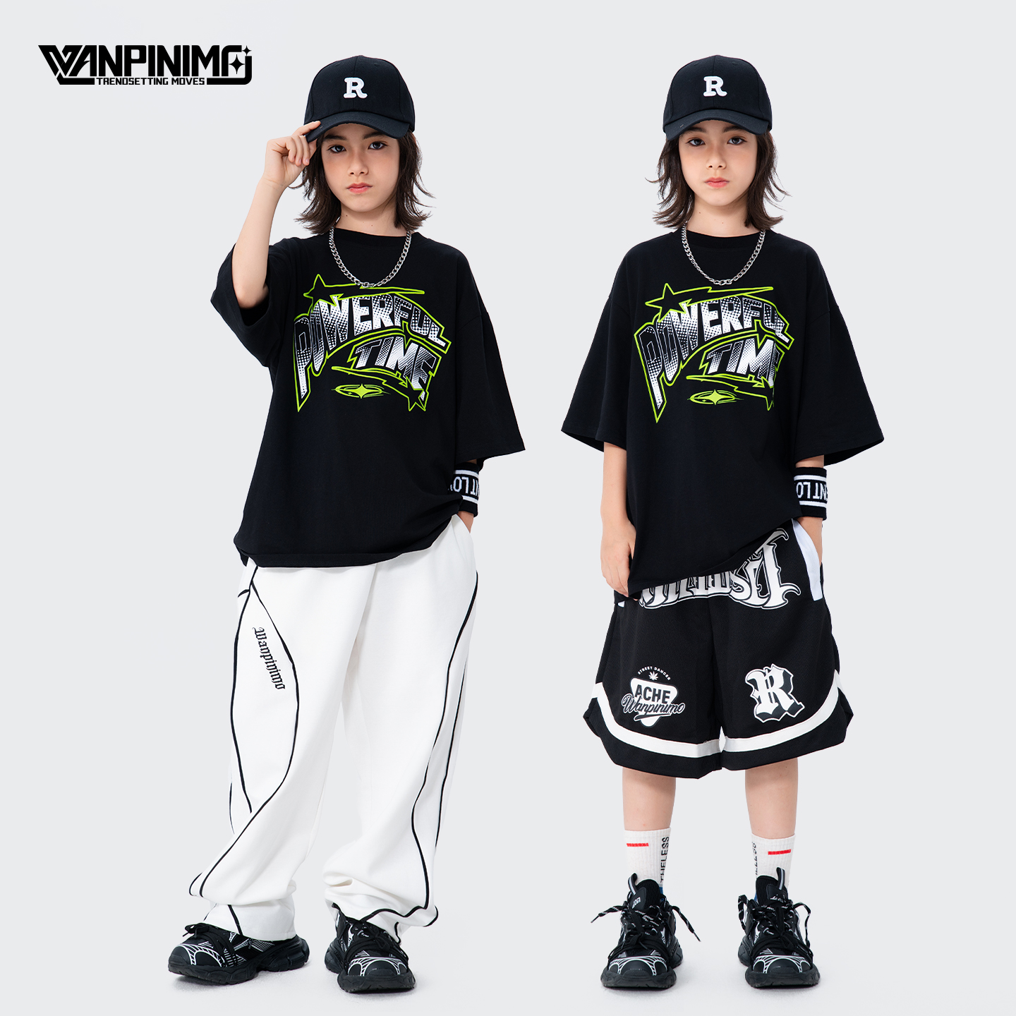 顽皮尼莫童装街舞儿童潮服嘻哈男童少儿hiphop潮牌宽松炸街演出服