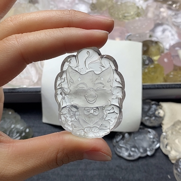 水晶未镶嵌颈饰水晶吊坠