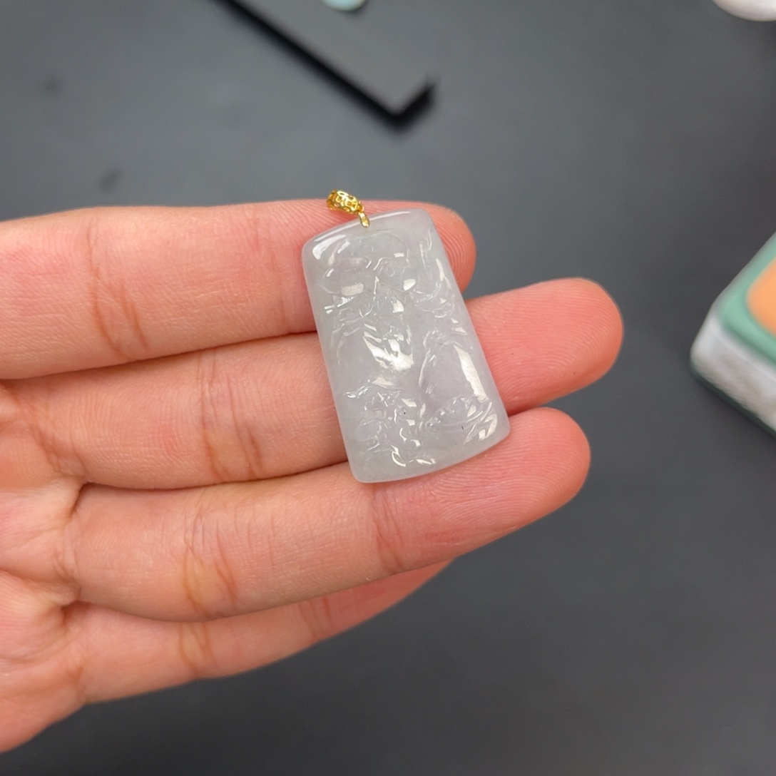 翡翠吊坠(赠链)18K金镶嵌yg-0886
