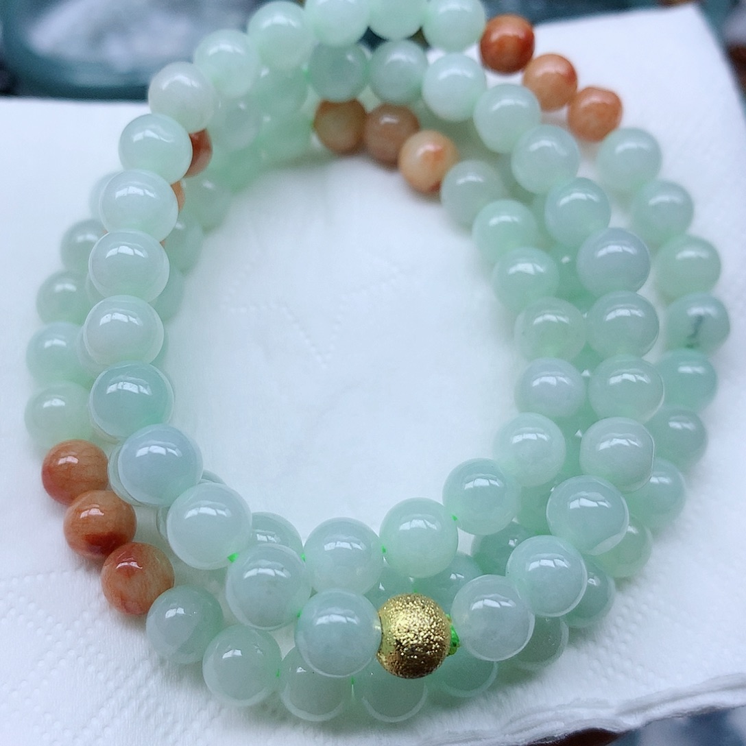 翡翠未镶嵌颈饰珠子