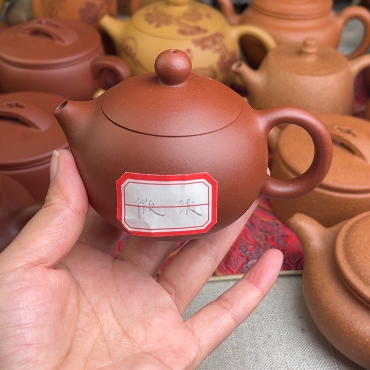 紫砂茶壶原矿红皮龙西施精工半手微瑕150cc