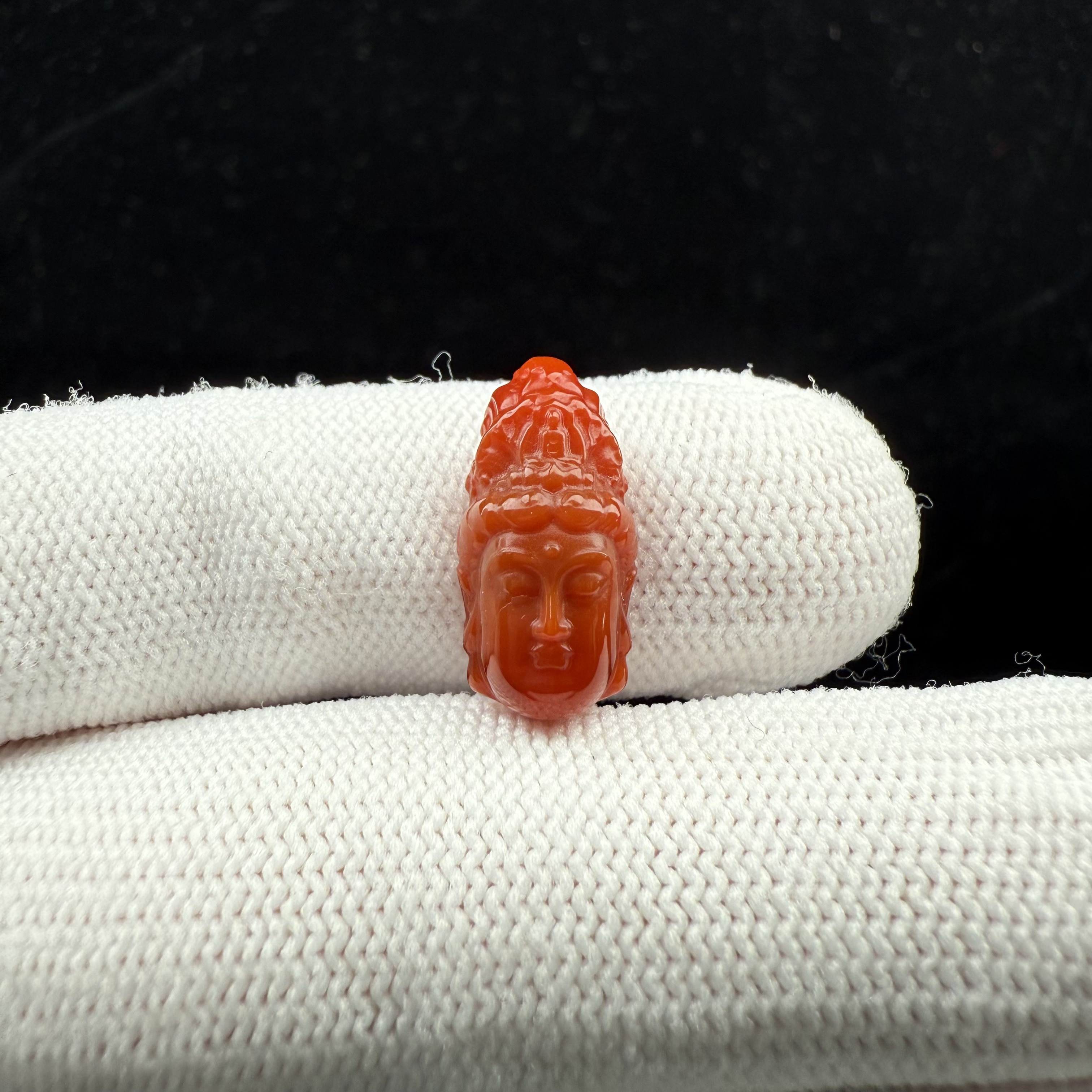 P1518天然南红 雕刻珠 8.4*17.6mm支持复检